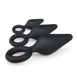 EasyToys Anal Collection Lot de 3 plugs Pointy 10 x 4.5 cm Noir